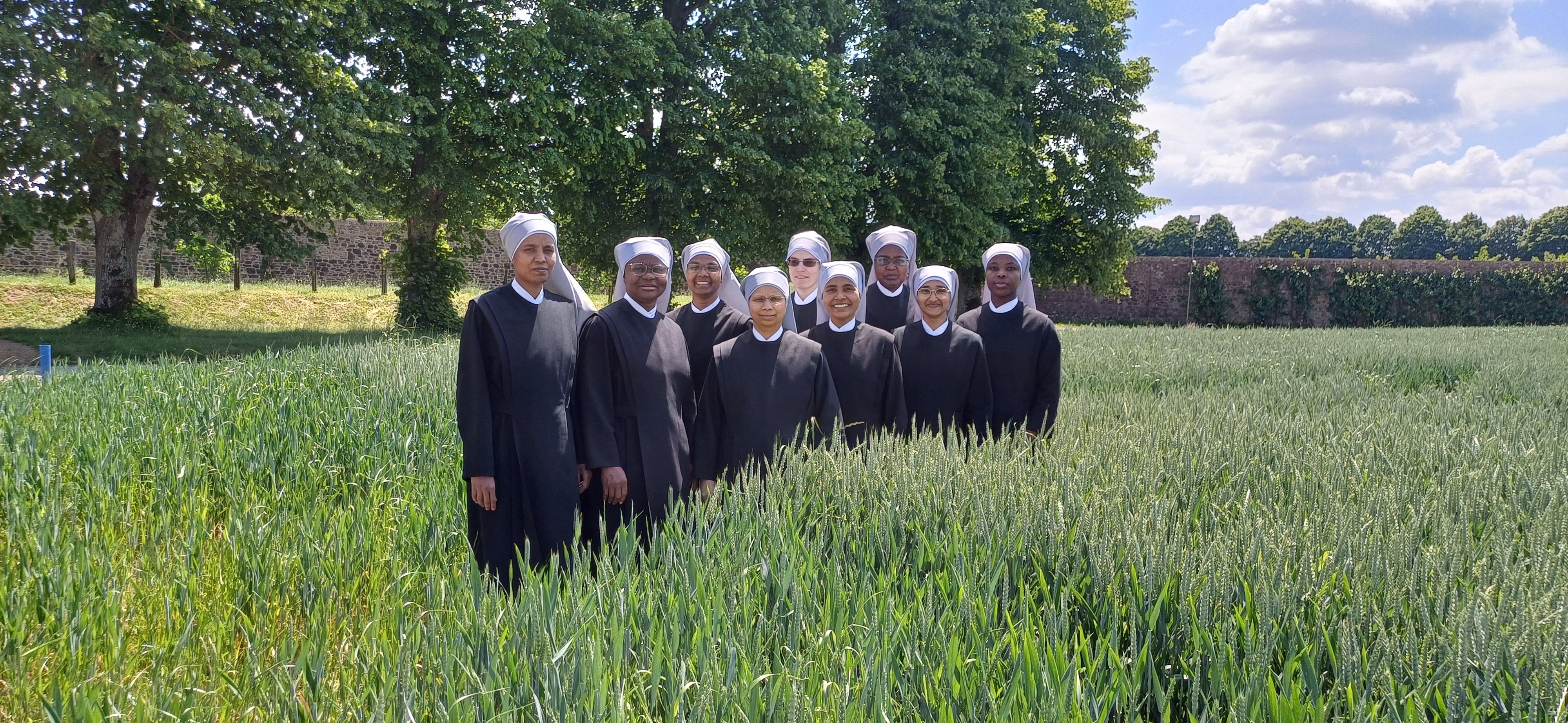 Petites Sœurs dans un champ de blé