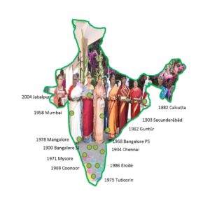carte de la présence des Petites Soeurs en Inde